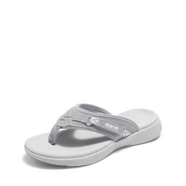 DREAM PAIRS Women'S Fashion Flip Flops Comfort Arch Support Soft Cushion Sandals Slippers Grey Size 9