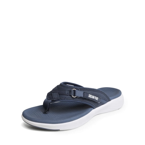 DREAM PAIRS Women'S Fashion Flip Flops Comfort Arch Support Soft Cushion Sandals Slippers Navy Size 6.5