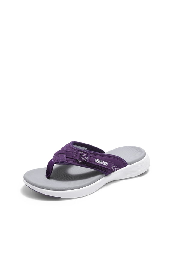 Women'S Fashion Flip Flops Comfort Arch Support Soft Cushion Sandals Slippers Purple Size 9.5