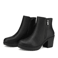 thumbnail image 1 of BURUDANI Women's Fashion Low Heel Chunky Ankle Boots Winter Casual Party Boots Z0EY-2 BLACK/PU Size 6.5, 1 of 4