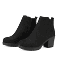thumbnail image 1 of BURUDANI Women's Fashion Low Heel Chunky Ankle Boots Winter Casual Party BootsBlack Size 9, 1 of 4