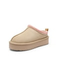 thumbnail image 1 of Dream Pairs Women's FuzzyEasy Genuine Suede Platform Slippers Warm Fluffy Slip-on Shoes for Winter Indoor & Outdoor Wear, 1 of 9