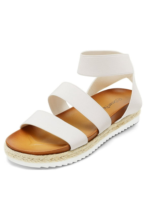 Women's Jimmie White Platform Wedge Sandals Size 10 B(M) US