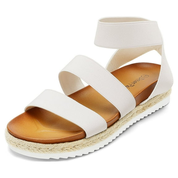 Dream Pairs Women's Jimmie White Platform Wedge Sandals Size 10 B(M) US