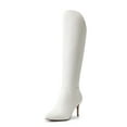 thumbnail image 1 of "Dream Pairs Women's Knee High Boots, Sexy Pointed Toe Zipper High Heel Boots For Women SDKB2213W WHITE/PU Size 5.5", 1 of 4