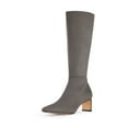thumbnail image 1 of Dream Pairs Women's Knee High Suede Chunky Heel Side Zipper Fashion Boots DKB211 DARK/GREY Size 6, 1 of 4