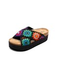 thumbnail image 1 of Dream Pairs Women’s Knitted Crisscross Flatform Sandals – Boho Chic Platform Slides with Raffia Trim, 1 of 7