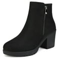 thumbnail image 1 of Dream Pairs Women's Low Heel Chunky Ankle Boots Winter Party Shoes Z0EY-2 BLACK Size 7.5, 1 of 5