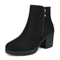 thumbnail image 1 of Dream Pairs Women's Low Heel Chunky Ankle Boots Winter Party Shoes Z0EY-2 BLACK Size 8.5, 1 of 5