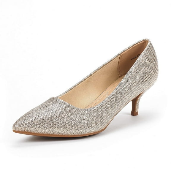 Dream Pairs Women's Low Heel D'Orsay Pointed Toe Pump Shoes Wedding Party Shoes