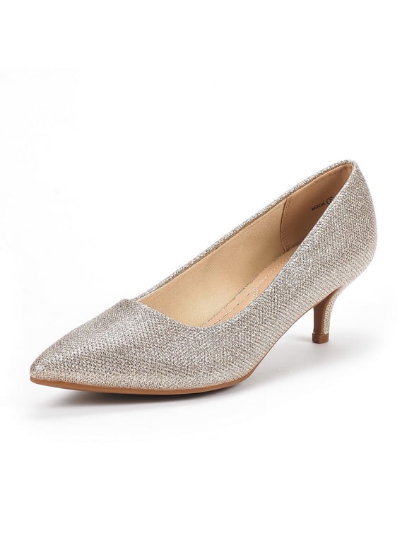 Women's Low Heel D'Orsay Pointed Toe Pump Shoes Wedding Party Shoes