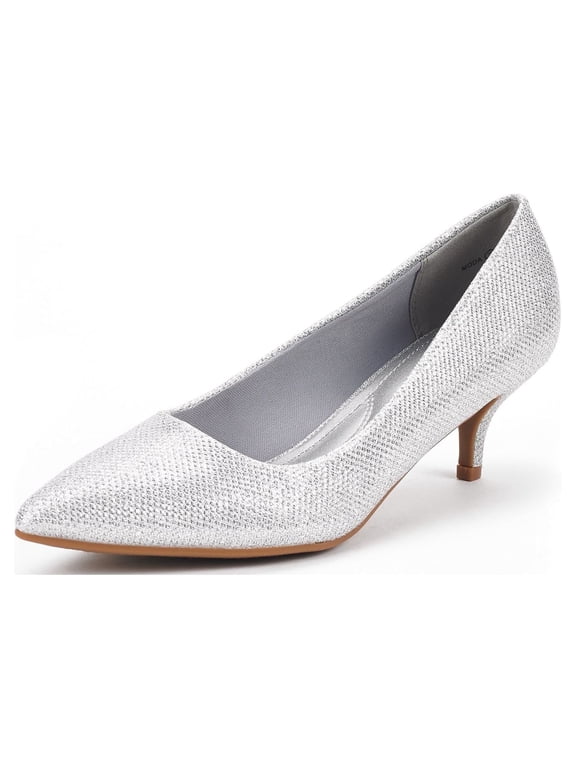 Women's Low Heel D'Orsay Pointed Toe Pump Shoes Wedding Party Shoes