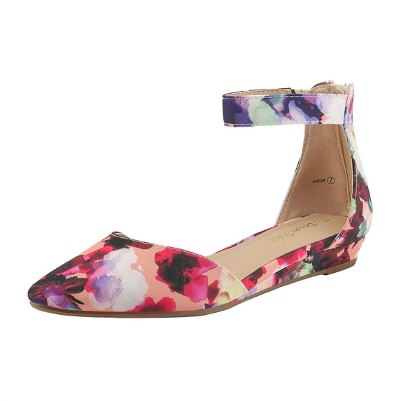 Dream Pairs Women's Low Wedge Ankle Strap Flats Shoes AMIGA