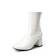 thumbnail image 1 of Dream Pairs Women's Mid Calf Gogo Boots with Zipper Low Block Heel Square Toe Perfect for Party Cosplay Dance, 1 of 4