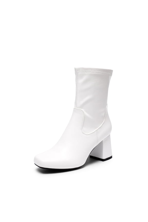 Women's Mid Calf Gogo Boots with Zipper Low Block Heel Square Toe Perfect for Party Cosplay Dance