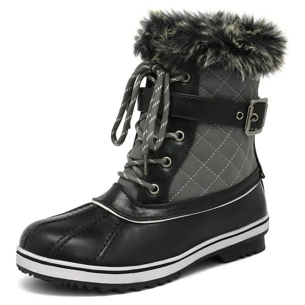 Dream Pairs Women's Mid Calf Outdoor Snow Boots Waterproof Winter
