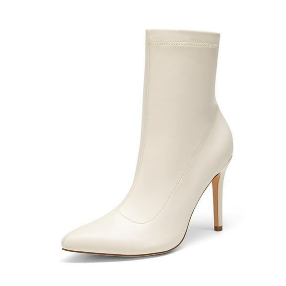 Dream Pairs Women’s Mid-Calf Sock Boots – Sleek Stiletto & Mid Heel, Stretch Knit Comfortable Fit, Elegant & Versatile Fashion Booties