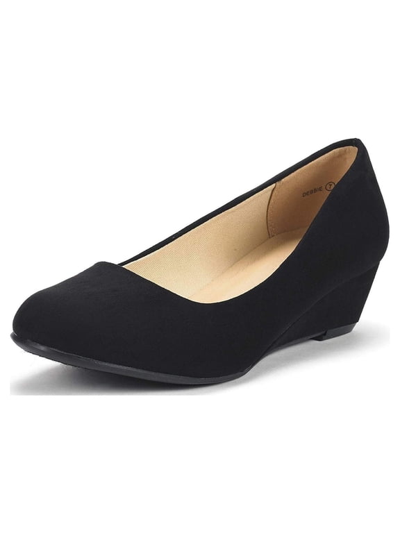 Women's Mid Wedge Heel Pump Shoes