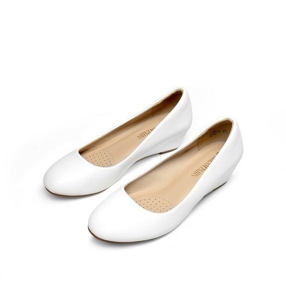 BURUDANI Women's Mid Wedge Heel Pump Shoes Debbie