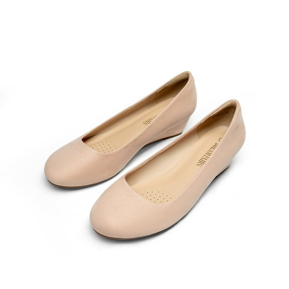 BURUDANI Women's Mid Wedge Heel Pump Shoes Debbie