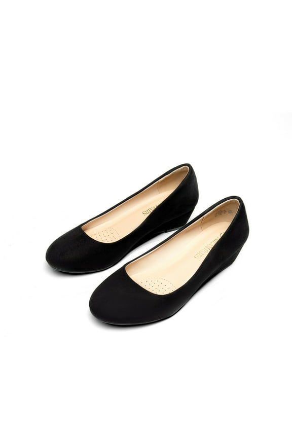 Women's Mid Wedge Heel Pump Shoes Debbie