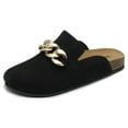 thumbnail image 1 of Dream Pairs Women's Mules Soft Footbed Clog Comfortable Flats Cork Clog Shoes Round Toe Chain Mules Slip on Sandals Slides Shoes SDML2207W BLACK Size 6, 1 of 4