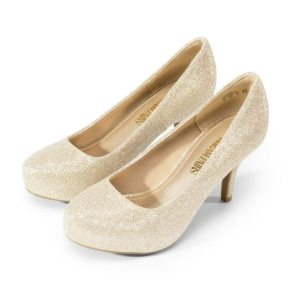 BURUDANI Women's New Classic Elegant Versatile Low Stiletto Heel Dress Platform Pumps Shoes