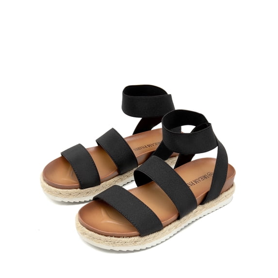 Dream Pairs Women's Open Toe Ankle Strap Espadrille Flatform Platform Wedge Sandals