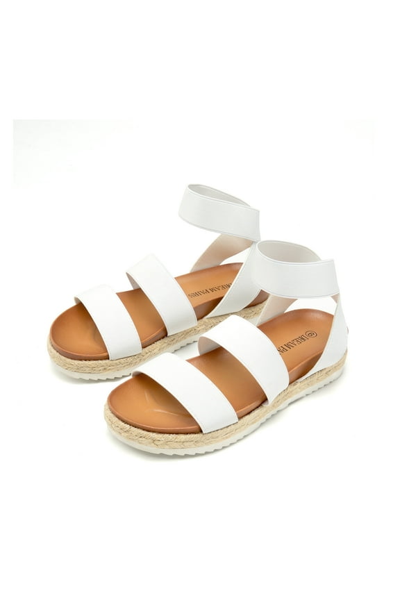 Women's Open Toe Ankle Strap Espadrille Flatform Platform Wedge Sandals