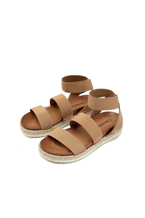 Women's Open Toe Ankle Strap Espadrille Flatform Platform Wedge Sandals