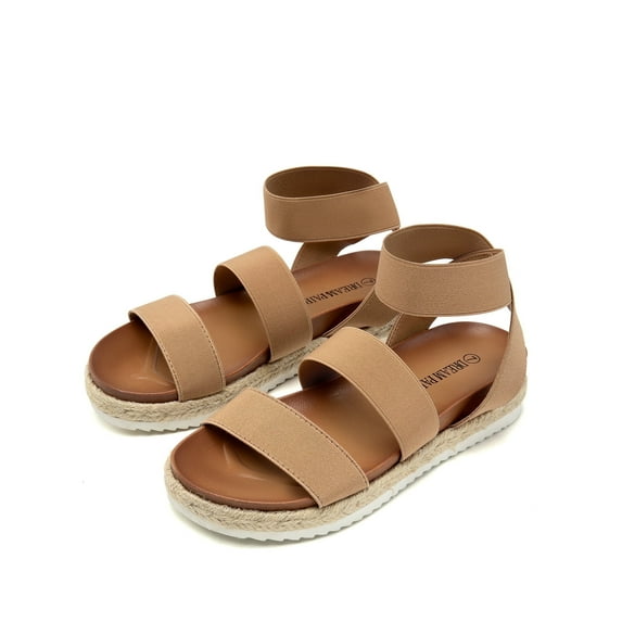Dream Pairs Women's Open Toe Ankle Strap Espadrille Flatform Platform Wedge Sandals