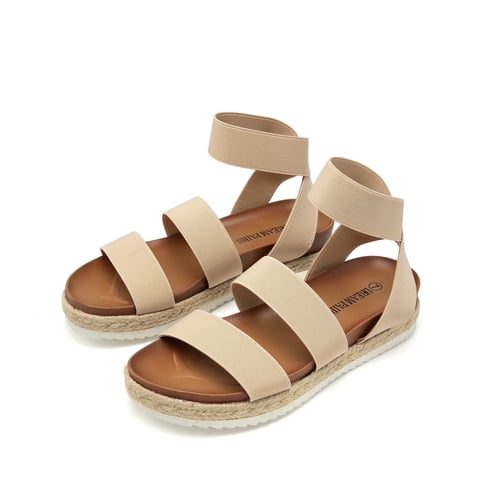 Women's Open Toe Ankle Strap Espadrille Flatform Platform Wedge Sandals