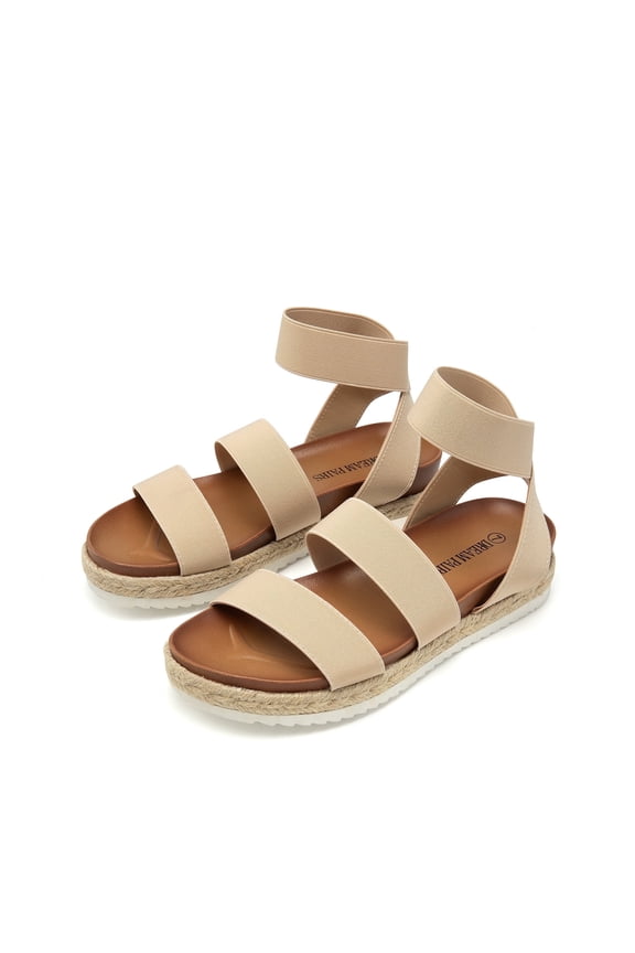 Women's Open Toe Ankle Strap Espadrille Flatform Platform Wedge Sandals