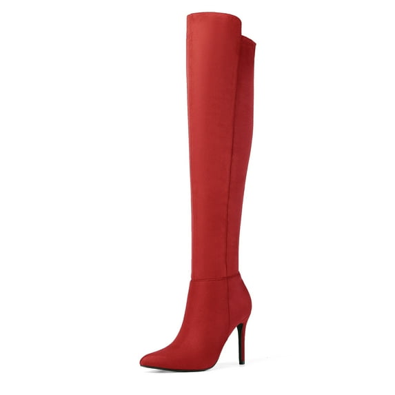 Dream Pairs Women's Over Knee High Boots Long Stretch Pointed Toe Stiletto High Heels Fall Sexy Boots