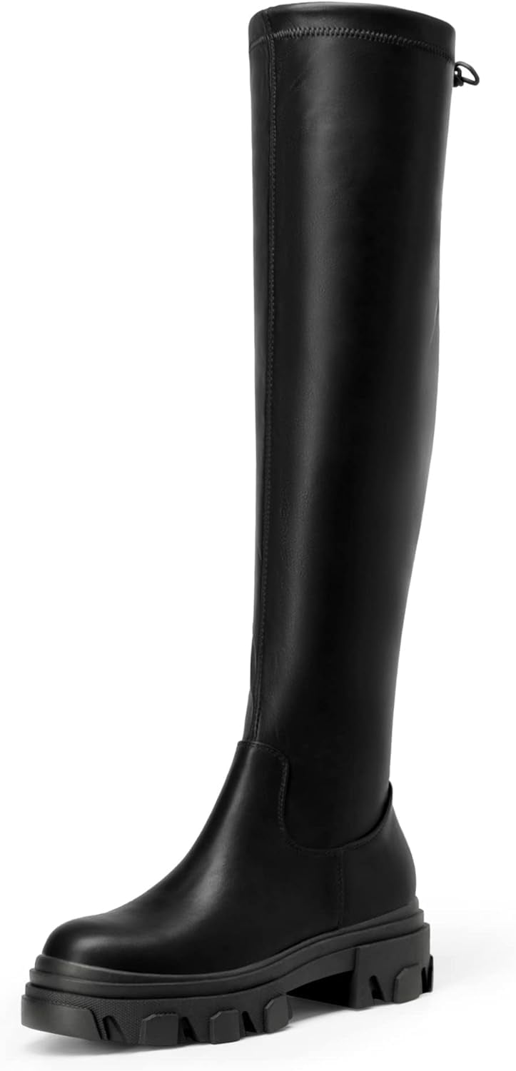 Dream Pairs Women's Platform Over The Knee Boots SDOB222W BLACK/PU Size ...