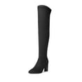 thumbnail image 1 of Dream Pairs Women's Over The Knee Stretch Boots Chunky High Heels Pointed Toe Fall Long Style, 1 of 6