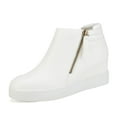 thumbnail image 1 of Dream Pairs Women's Platform Casual Sneaker Ankle Booties Wedge Ankle Boots WEDGE-SNKR-2 WHITE Size 9, 1 of 5