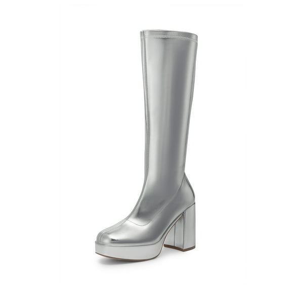 Dream Pairs Women's Platform Knee High Boots Chunky Block Heel Side Zipper Cute Gogo Boots