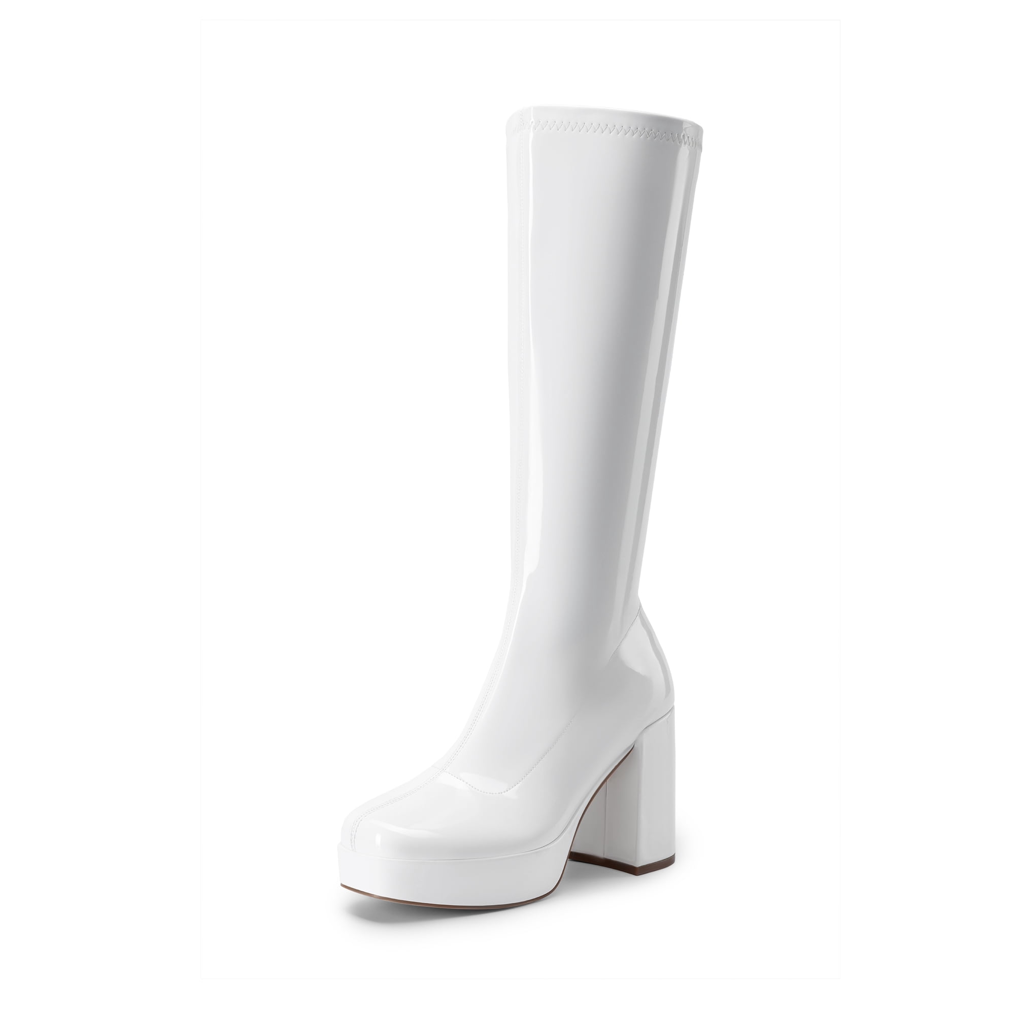 Dream Pairs Women's Platform Knee High Boots Chunky Block Heel Side ...