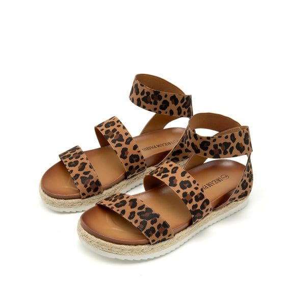 Dream Pairs Women's Platform Wedge Sandals JIMMIE LEOPARD Size 8