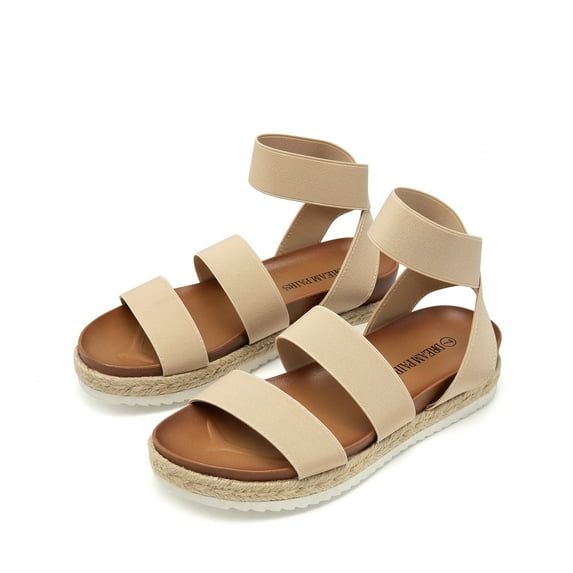 Dream Pairs Women's Platform Wedge Sandals JIMMIE NUDE Size 5.5