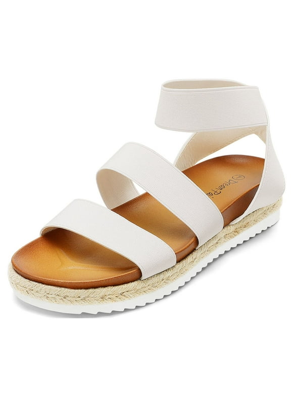Dream Pairs Women's Platform Wedge Sandals JIMMIE WHITE Size 5.5