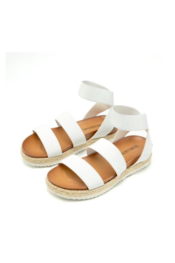 Women's Platform Wedge Sandals JIMMIE WHITE Size 5.5