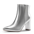 thumbnail image 1 of Dream Pairs Women's Pointed Toe Chunky Heel Ankle Booties Short Boots, 1 of 5