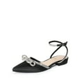 thumbnail image 1 of Dream Pairs Women’s Pointed-Toe Flats – Rhinestone Bow Dress Shoes with Ankle Strap, 1 of 7