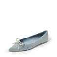 thumbnail image 1 of Dream Pairs Women’s Pointed-Toe Flats – Slip-On Rhinestone Bow Flats with Latex Insole, 1 of 7