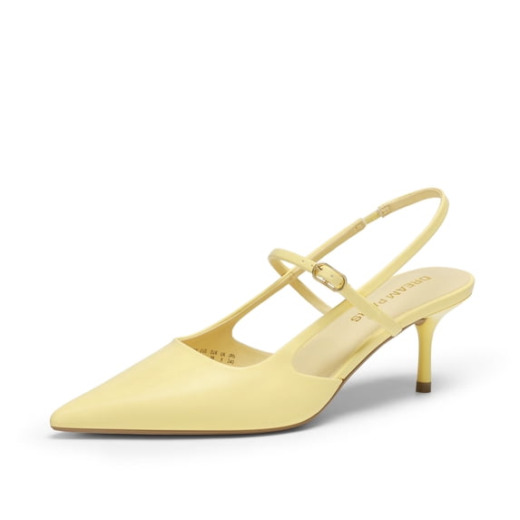 Dream Pairs Women’s Pointed Toe Pumps Slingback Kitten Heels,