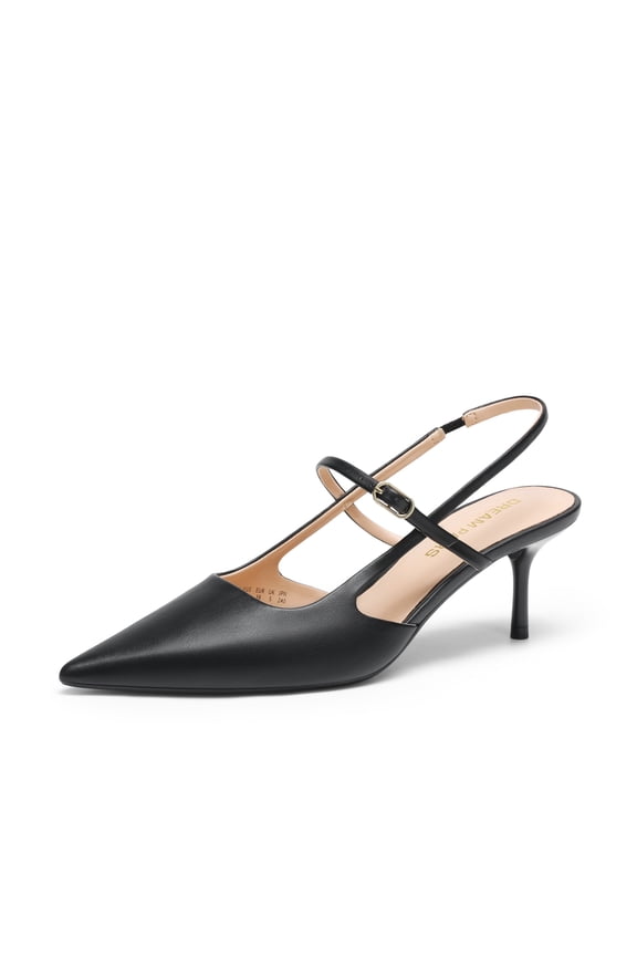 Women’s Pointed Toe Pumps Slingback Kitten Heels,
