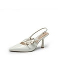 thumbnail image 1 of Dream Pairs Women’s Pointed Toe Slingback Kitten Heel Pumps With Stylish Buckle Straps, 1 of 7