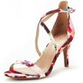 thumbnail image 1 of Dream Pairs Women's Pump Heel Sandals Stilettos Ankle Strap Open Toe Sandals Dolce Floral Size 9, 1 of 5